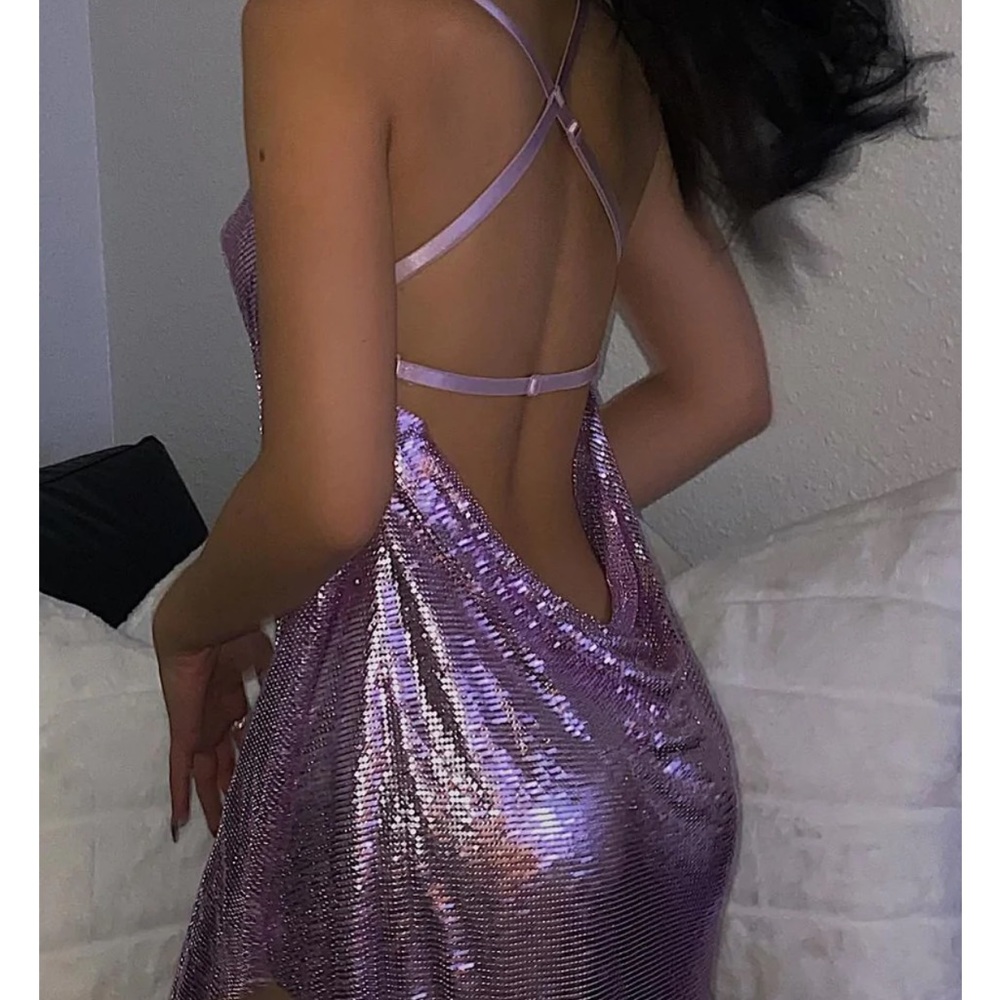 White Fox Boutique Chainmail mini dress | sparkly mini dress